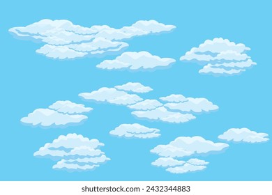 Cloud sky scene background vector simple cloud illustration template design
