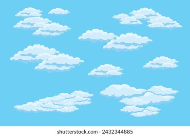 Cloud sky scene background vector simple cloud illustration template design