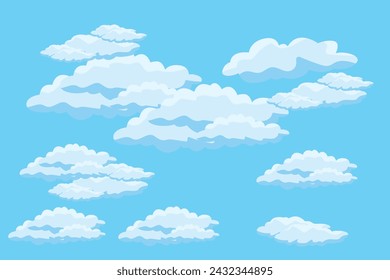 Cloud sky scene background vector simple cloud illustration template design