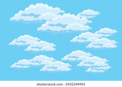 Cloud sky scene background vector simple cloud illustration template design