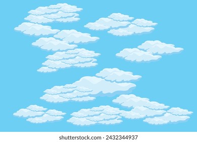 Cloud sky scene background vector simple cloud illustration template design