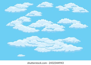 Cloud sky scene background vector simple cloud illustration template design
