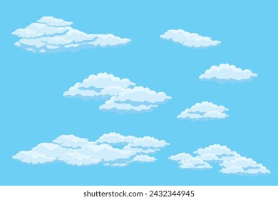 Cloud sky scene background vector simple cloud illustration template design