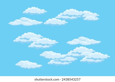Cloud sky scene background vector simple cloud illustration template design