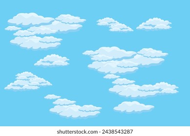 Cloud sky scene background vector simple cloud illustration template design