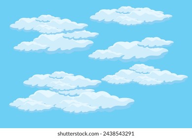 Cloud sky scene background vector simple cloud illustration template design