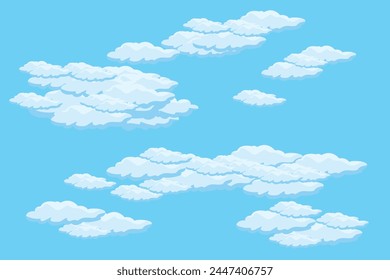 Cloud sky scene background vector simple cloud illustration template design