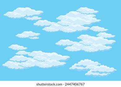 Cloud sky scene background vector simple cloud illustration template design