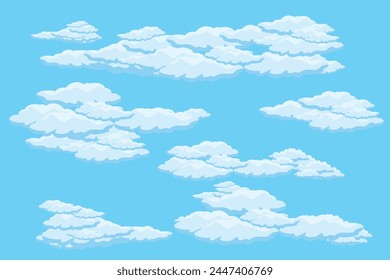 Cloud sky scene background vector simple cloud illustration template design