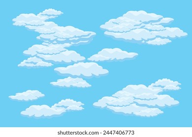 Cloud sky scene background vector simple cloud illustration template design