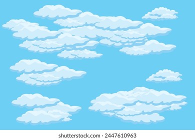 Cloud sky scene background vector simple cloud illustration template design