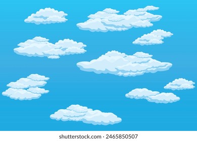 Cloud sky scene background vector simple cloud illustration template design