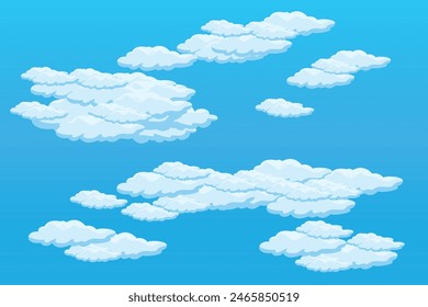 Cloud sky scene background vector simple cloud illustration template design