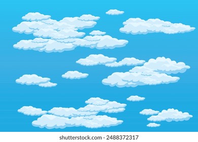 Cloud sky scene background vector simple cloud illustration template design