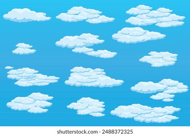 Cloud sky scene background vector simple cloud illustration template design