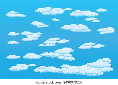 Cloud sky scene background vector simple cloud illustration template design