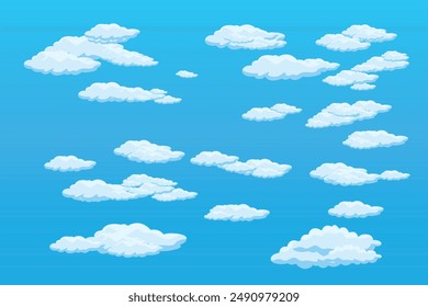 Cloud sky scene background vector simple cloud illustration template design