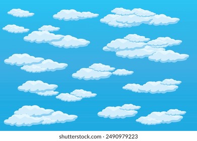 Cloud sky scene background vector simple cloud illustration template design
