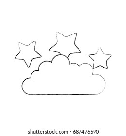 cloud sky with stars