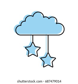 cloud sky with stars
