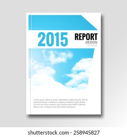 Cloud sky vector annual report cover brochure flyer magazine design layout mockup catalog template. vector illustration
