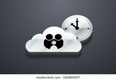 Cloud sky vector icon.flat vector illustration. Cartoon bubble business concept pictogram.
