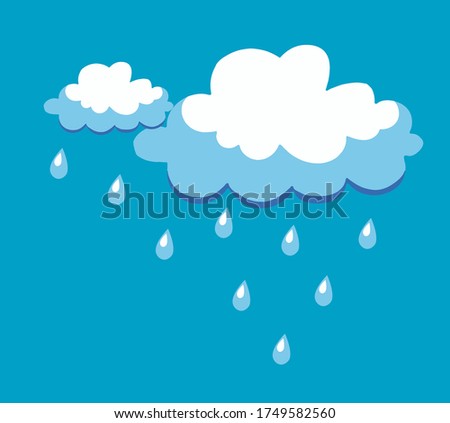 Cloud, sky, water drops and rain, vector icon , eps 10