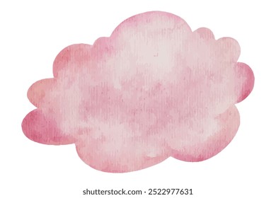 Cloud Sky watercolor on white background,Pink Cloudy isolated,Vector illustration Hand Paint Cartoon Sweet Pastel Cloud Shape Fantasy Design for Nursery elements