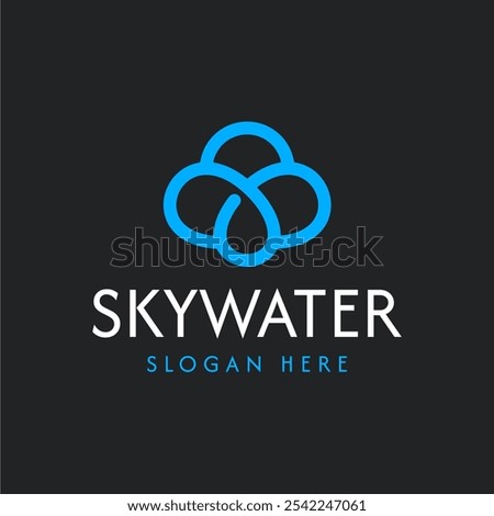 Cloud Sky Waterdrop Droplet Logo Design