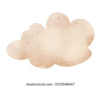 Céu na nuvem,Estrelas isoladas no fundo branco,Clipart de aquarela Cor laranja fluffy nublado,amarelo e branco estrela,Creyons de pintura à mão desenhos animados bonito ou carvão vegetal,Projeto de elemento vetor para crianças,Chá de bebê