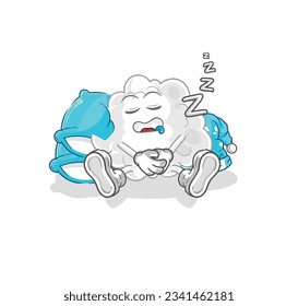 the cloud sleeping character. cartoon mascot vector