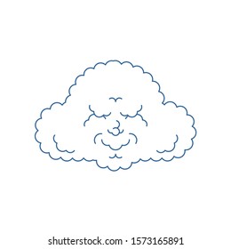 Cloud sleeping. Cloud man asleep emotions. Vector illustration