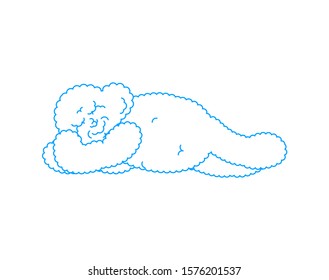 Cloud sleeping. Cloud man asleep emotions. Vector illustration