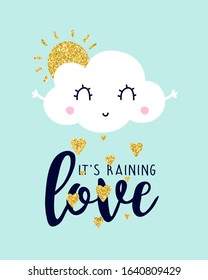 Cloud and slogan illustration for girl print design vector.