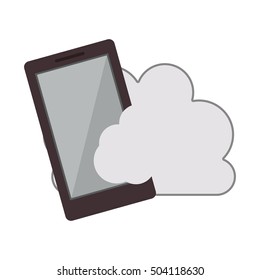 cloud with smartphone icon
