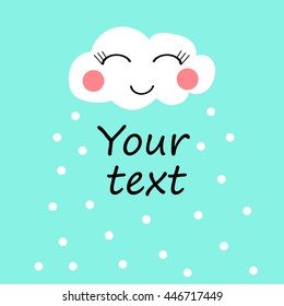 cloud smile snow with place for text background vector.