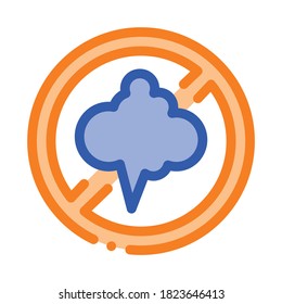 cloud smog crossed out sign icon vector. cloud smog crossed out sign sign. color symbol illustration