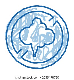 cloud smog crossed out sign sketch icon vector. Hand drawn blue doodle line art cloud smog crossed out sign sign. isolated symbol illustration