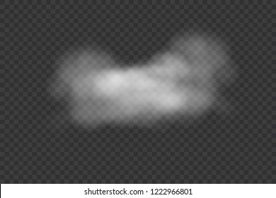 cloud or smoke isolated on transparent background, vector illustration