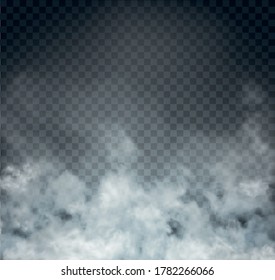 cloud and smoke isolated on transparent background