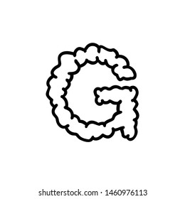 Cloud Smoke Logo Letter G. Cartoon G Letter Design Vector Illustration