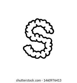 Cloud Smoke Logo Letter S. Cartoon S Letter Design Vector Illustration