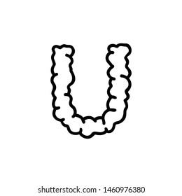 Cloud Smoke Logo Letter U. Cartoon U Letter Design Vector Illustration