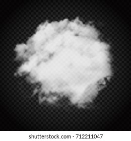 Nube o humo en un fondo oscuro y transparente