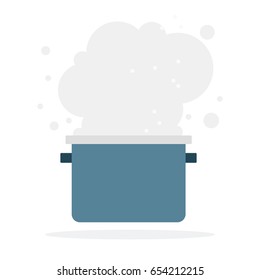 Cloud of smoke from the pan vector flat material design isolated on white