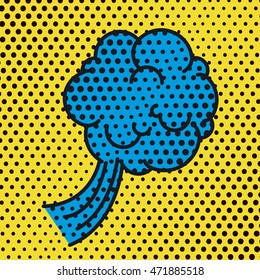 cloud smoke pop art style vector illustration design
