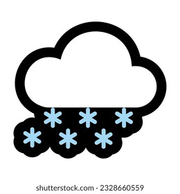 Cloud with snow emoji flat illustration on white background. Cloud with snow icon