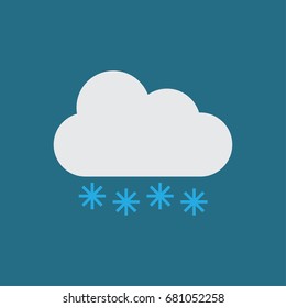 cloud. The snow is falling from the cloud