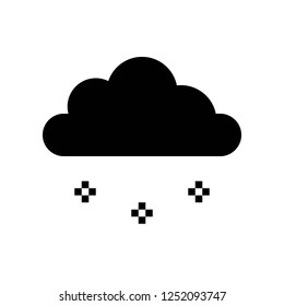 cloud and snow, forecast and winter related solidicon pictogram