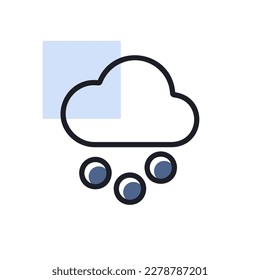 Cloud with snow grain vector icon. Meteorology sign. Graph symbol for travel, tourism and weather web site and apps design, logo, app, UI